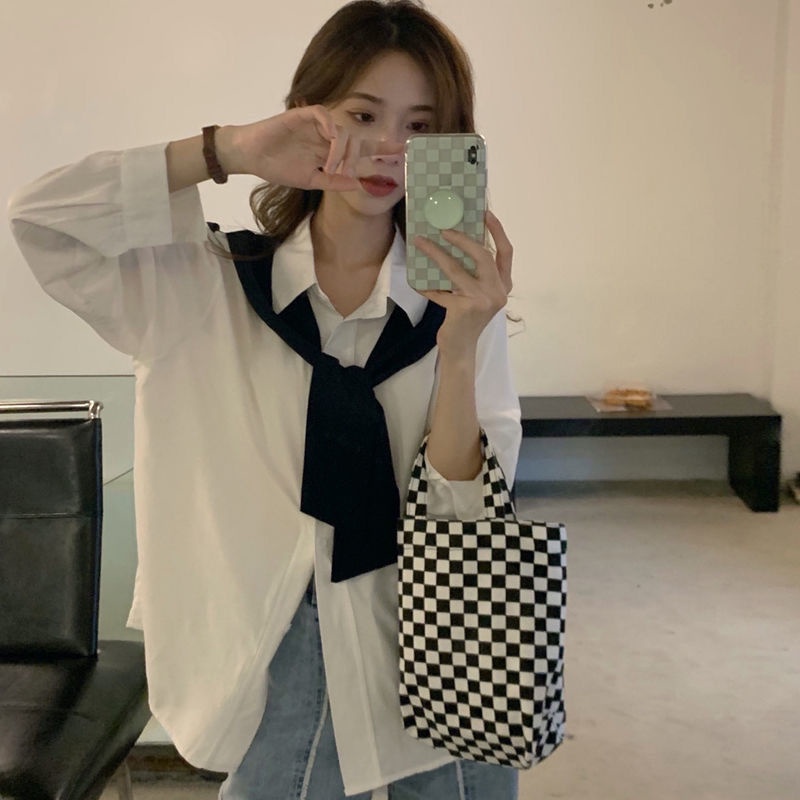 Áo sơ mi IELGY dài tay giả hai lớp thời trang dành cho nữ