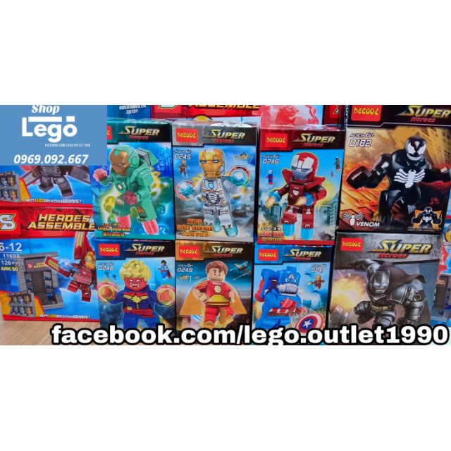 Xếp hình Iron Man Captain Marvel Space Captain America MK39 MK47 Scuba Ironman Lego Minifigures Decool 0244 0249