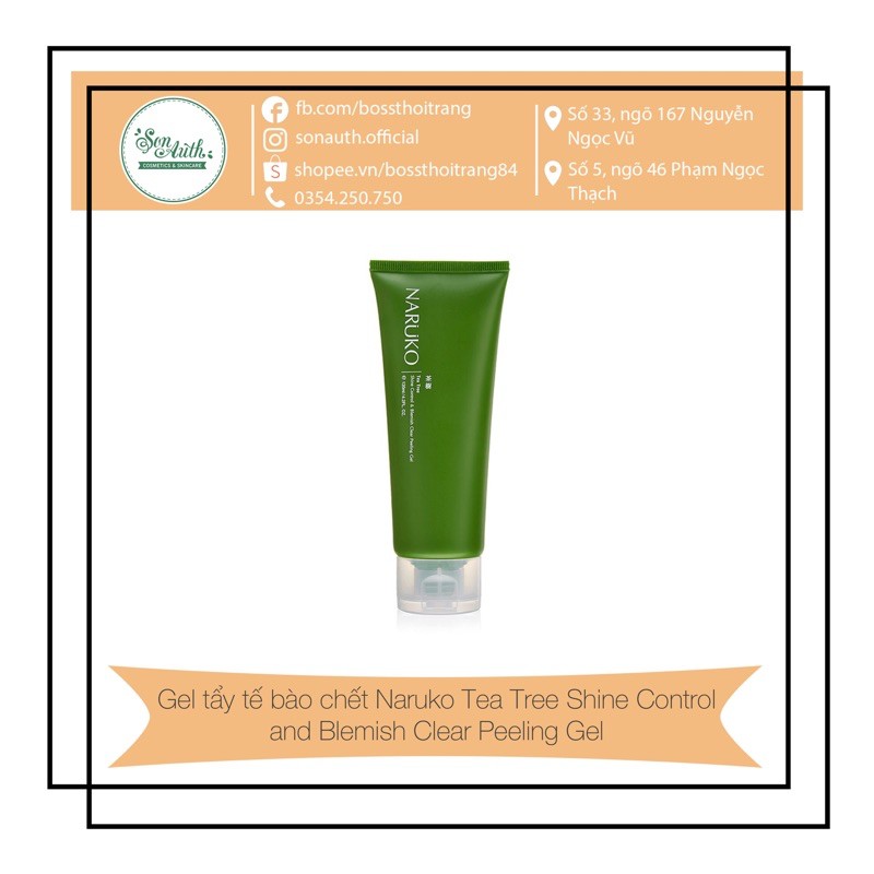 Gel tẩy da chết Naruko Tea Tree Shine Control and Blemish Clear Peeling Gel [ĐẠI LÝ PHÂN PHỐI CHÍNH THỨC]
