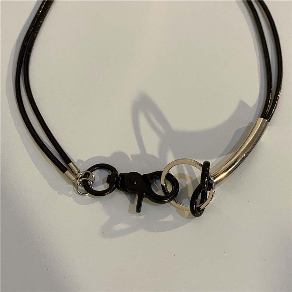 MXGOODS Vòng Cổ Dây Da Hai Lớp Phong Cách Retro Hàn Quốc Cá Tính Dành Cho Nam