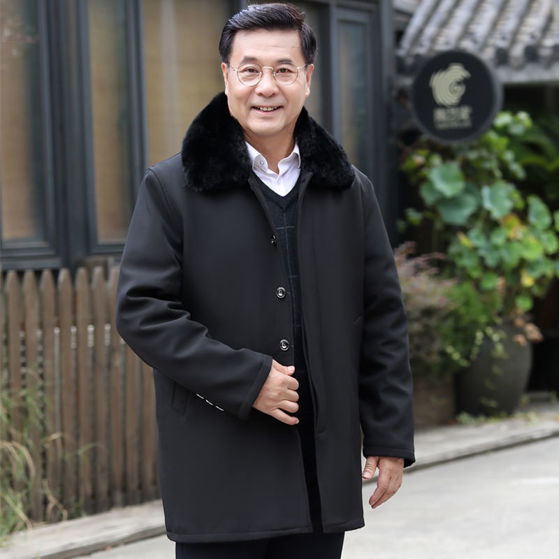 Áo khoác đệm bông cho người trung niên và người già áo khoác đệm nhung dày 60 độ ấm 70 người già 80 tuổi áo khoác đệm ôn