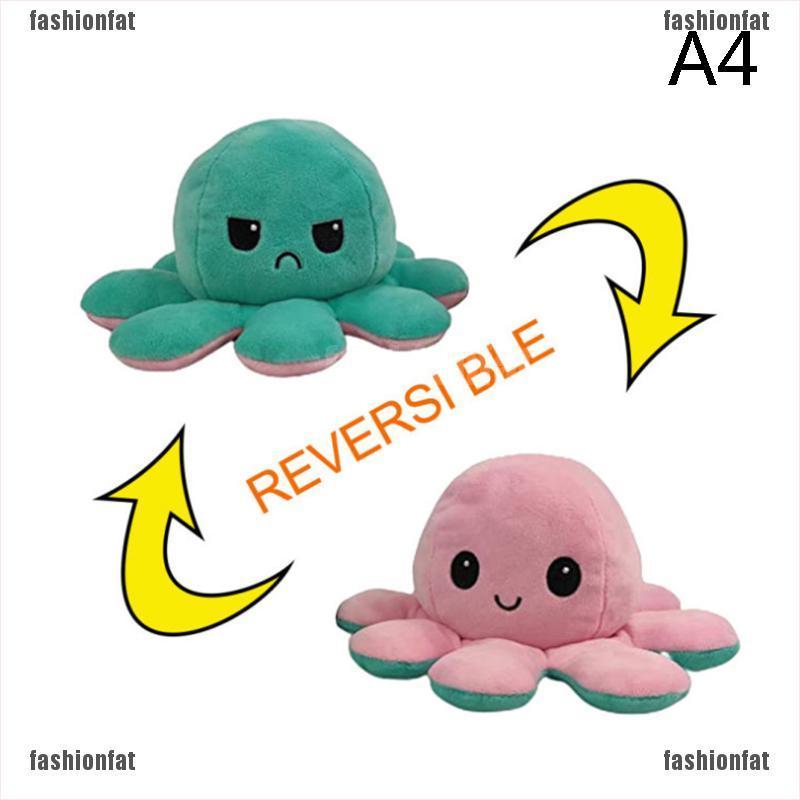 [Iron] Cute Simulation Reversible Octopus Doll Double-sided Flip Plush Toy Kids Gift
