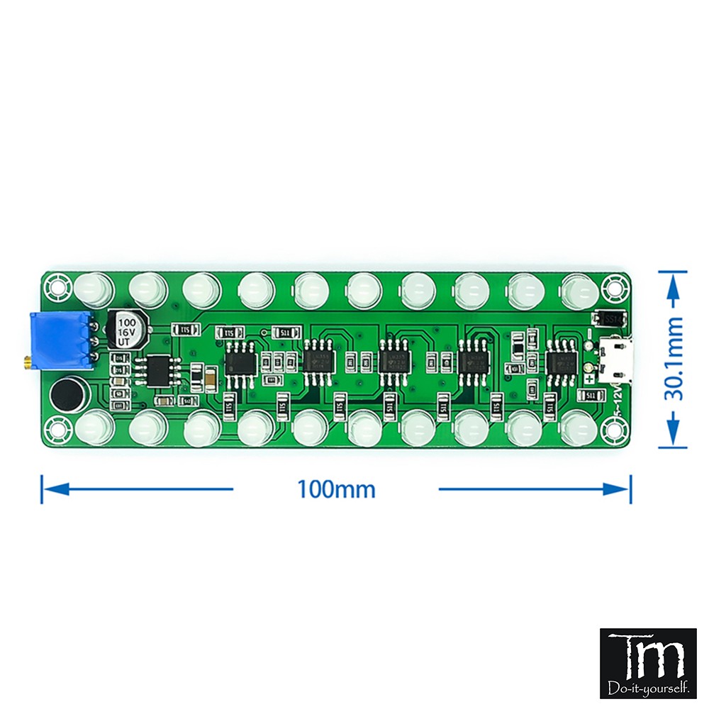 Mạch Nháy Theo Nhạc LM358 10 Vạch Đôi