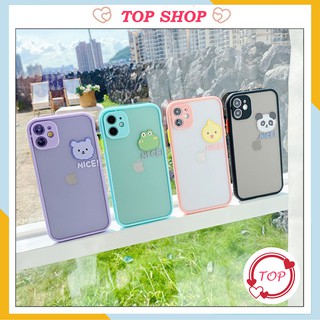 Ốp lưng iphone nhám viền nổi cong Thú Nice 6/6plus/6s/6splus/7/7plus/8/8plus/x/xr/xs/11/12/pro/max/plus/promax/Topshop