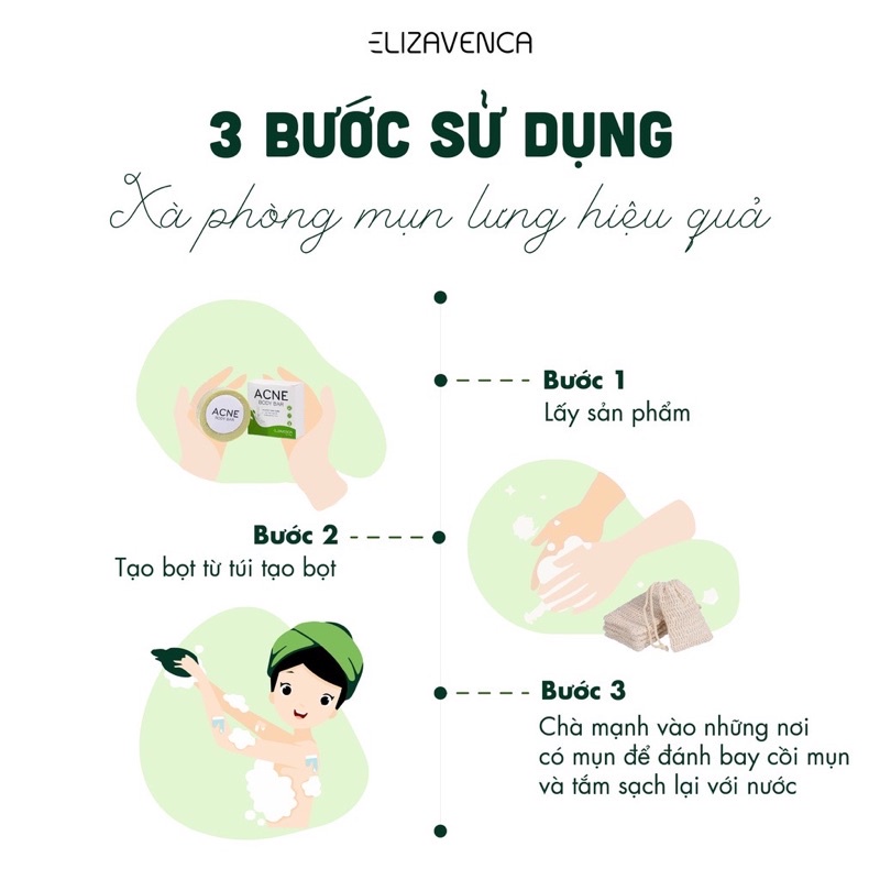 [CAM KẾT CHÍNH HÃNG] XÀ PHÒNG LÀM SẠCH MỤN LƯNG VÀ TOÀN THÂN ELIZAVENCA ACNE BODY BAR | BigBuy360 - bigbuy360.vn