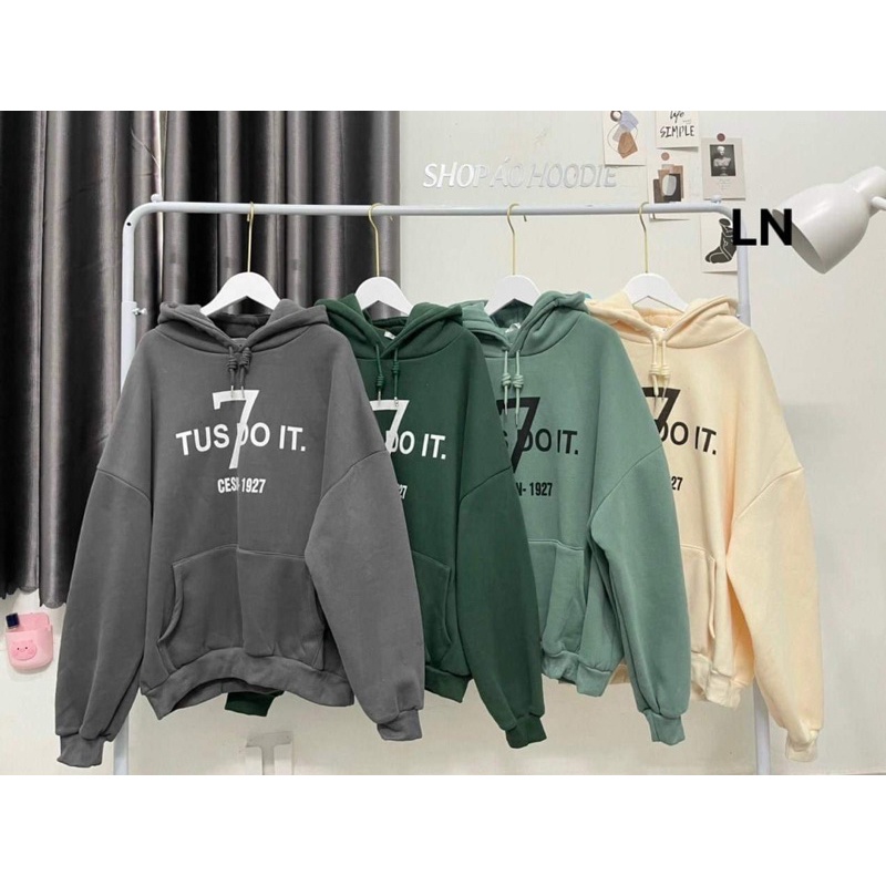 Áo hoodie nỉ cotton tus do it LN12