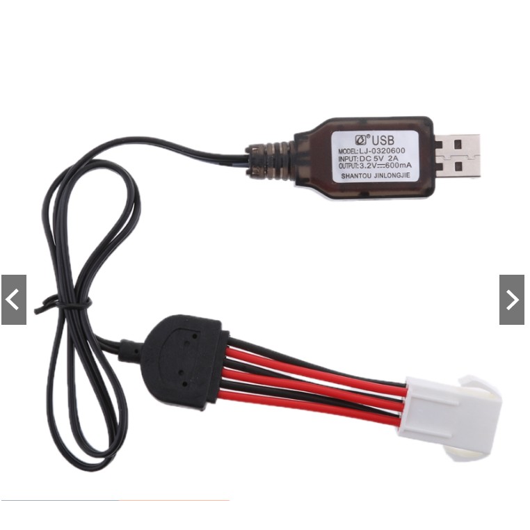 Dây Sạc Pin Lithium 9.6v Usb El 6p dành cho xe 9115 - 9116