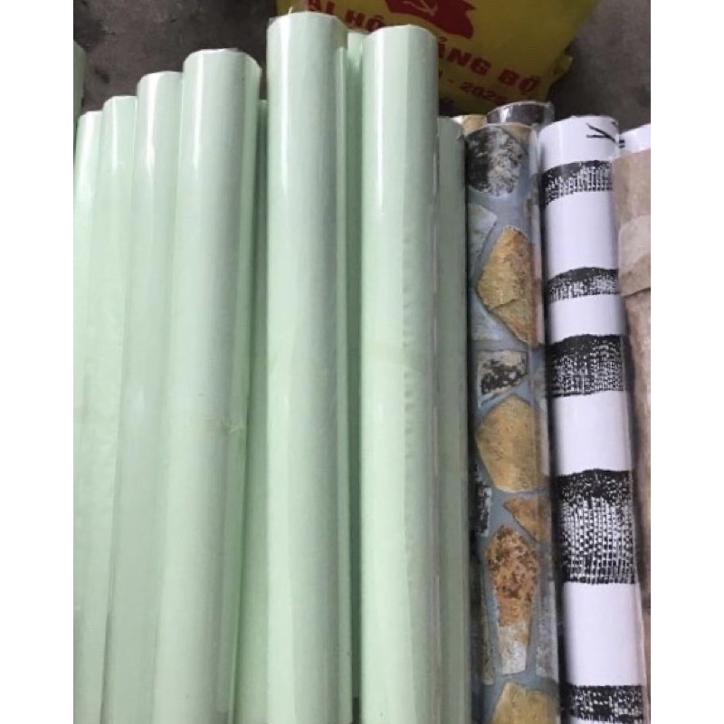 Giấy dán tường xanh Ngọc trơn có keo sẵn khổ 45cm | BigBuy360 - bigbuy360.vn