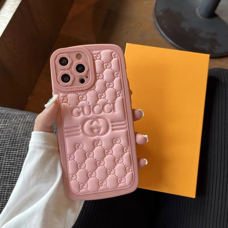 Ốp lưng IPHONE DẺO DA SẦN GU C CI MÀU HỒNG