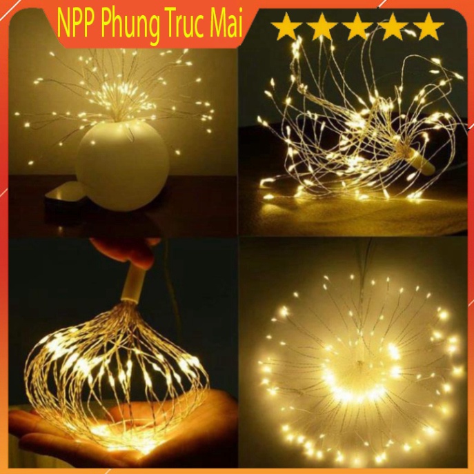 Đèn led pháo hoa trang trí ngày tết 5 chùm 220v, 8 hiệu ứng nháy ,pháo bông nhiều màu,vàng