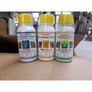 [Giá sỉ] Bộ ba phân bón lá Amino Quelant-minors + Terra-Sorb foliar + Amino Quelant-Fe cho cây cảnh