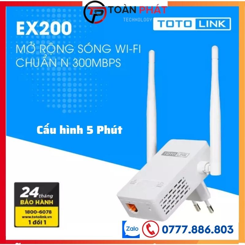 Kick wifi totolink Ex200 Chính hãng, Kick sóng wifi tốc độ mạnh lên tới 300Mbps