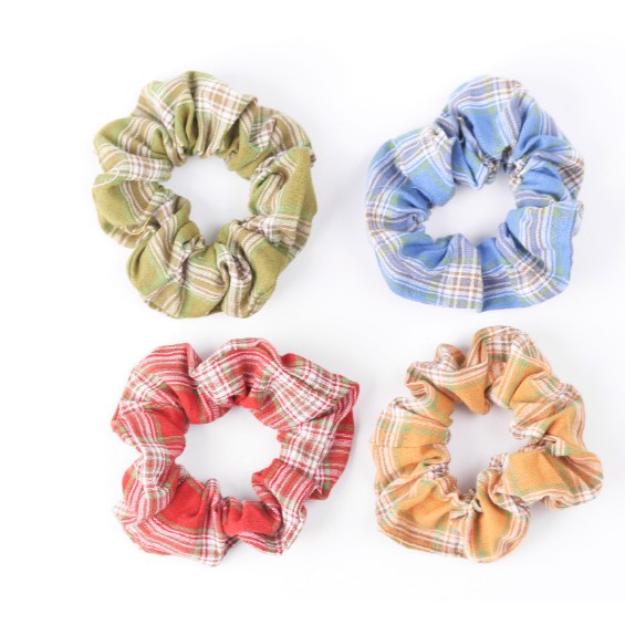 Scrunchies sọc kẻ to (loại đẹp) - dây buộc tóc