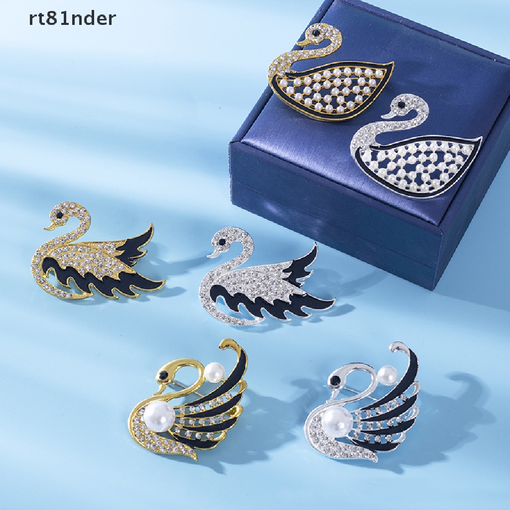 Ghim Cài Áo Hình Thiên Nga Đính Đá Pha Lê Thanh Lịch Thời Trang Cho Nữ