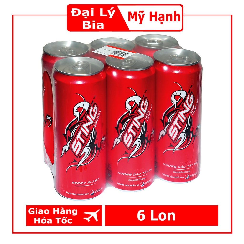 Thùng 24 Lon Nước Tăng Lực Sting Dâu