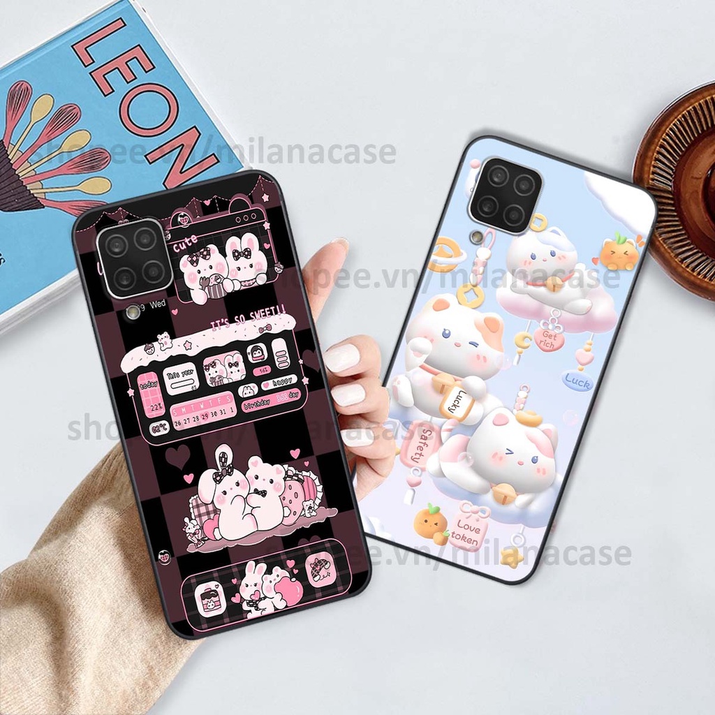 Ốp Samsung A12 / M12 hình đồng hồ icon gấu mèo cute cực dễ thương ngộ nghĩnh