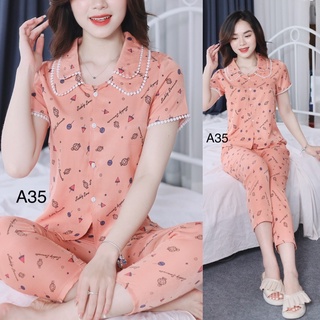 Bộ mặc nhà, đồ bộ mặc nhà nữ, chất vải lụa hàn mềm mát, không nhăn đủ size theo số đo