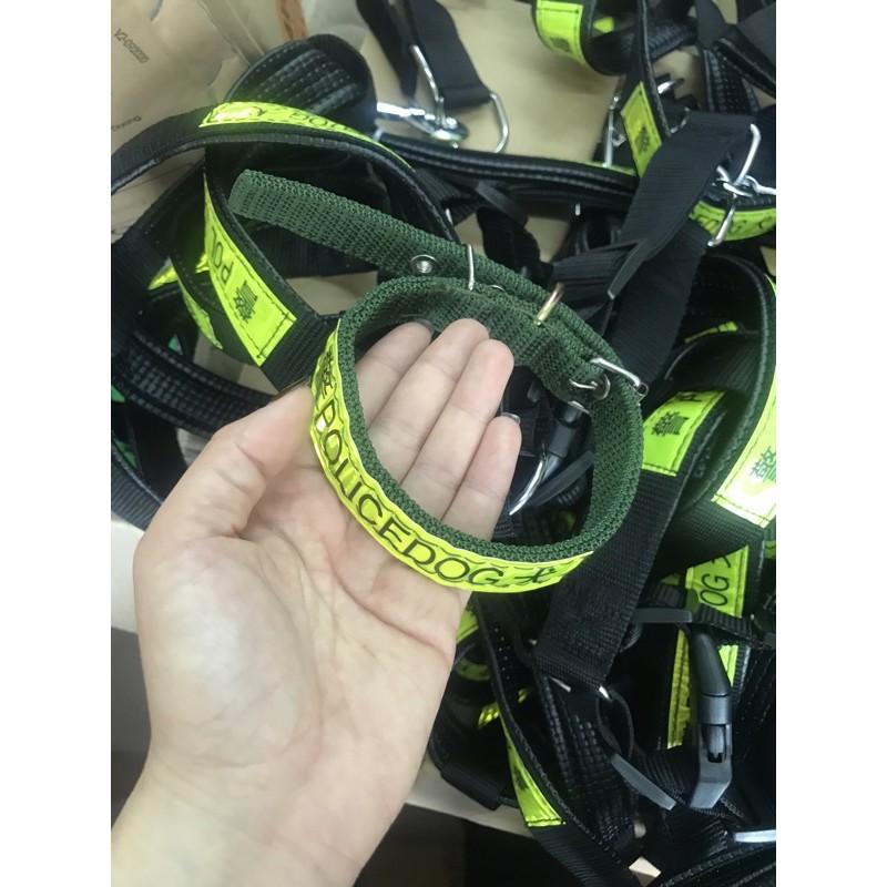 Bộ Dây Police Dắt Chó Kèm Vòng Cổ Phản Quang Ban Đêm