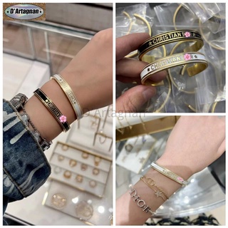 Cd vòng tay kim loại mã series vòng tay men đồng mạ vàng có tem thép hàn quốc 2024 phong cách mới retro không phai màu vòng tay nữ