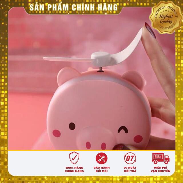 QUẠT CẦM TAY MINI HÌNH CON HEO ĐA NĂNG 3 TRONG 1 CÓ ĐÈN LED CÓ GƯƠNG ĐỂ SOI TIỆN LỢI CHO CÁC BẠN NỮ CỰC KUTE | BigBuy360 - bigbuy360.vn