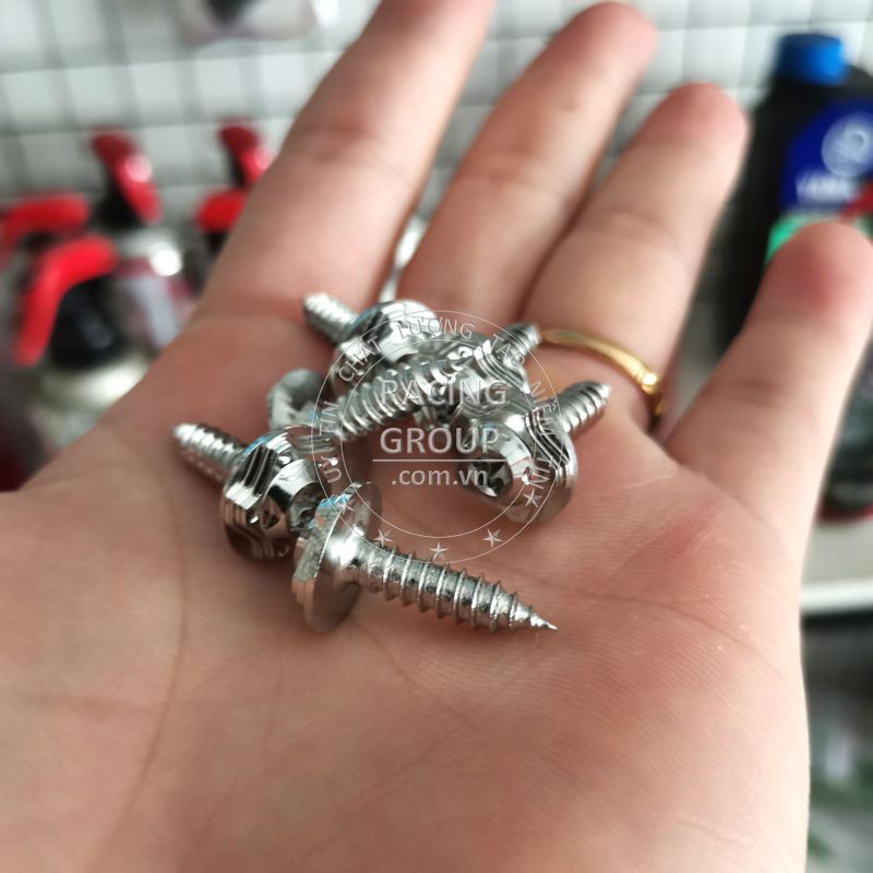 Ốc salaya 5li xoắn cho Vario, Sirius, Wave, AB, Winner, Exciter ,…gắn dàn áo inox 304 kèm lông đền Kitaco theo phân loại