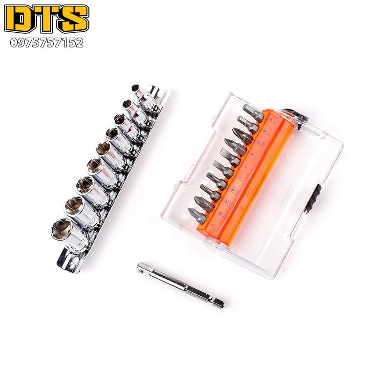Đầu tuýp và bộ mũi vít 21 chi tiết Asaki AK-6357