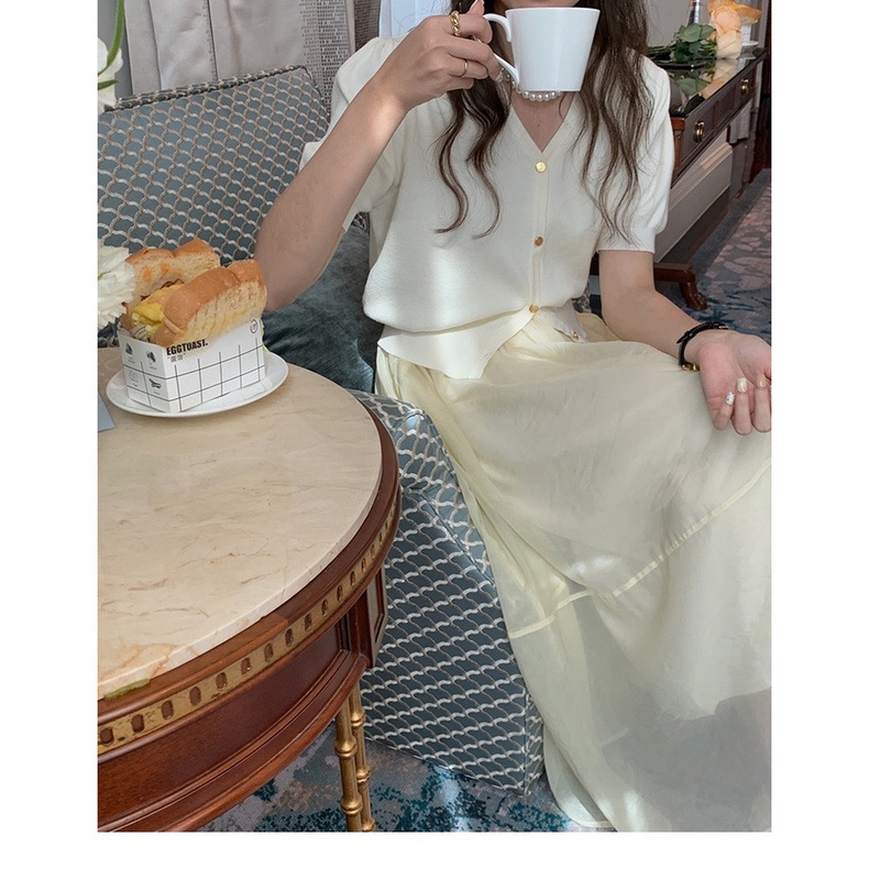 Chân váy xoè nhún li vải tơ óng Hàn Ulzzang style 🌸 Hàng Quảng Châu