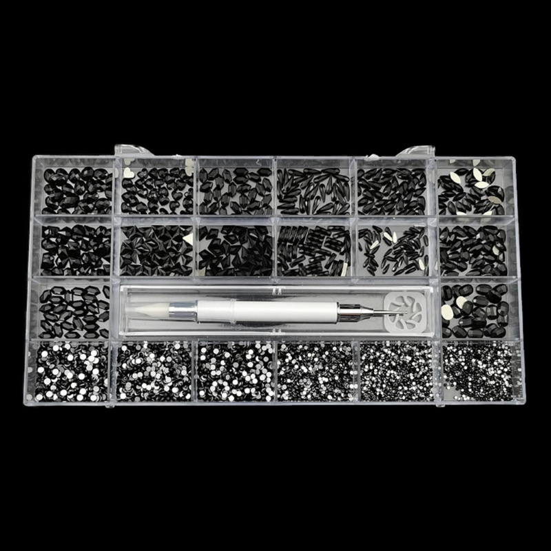 Phụ Kiện Đá Trang Trí Móng Tay Nghệ Thuật Mặt Phẳng Đính Đá Kèm Bút Gắp