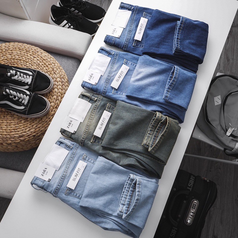Quần jean rách ZR vnxk slim fit có thun co dãn thoải mái
