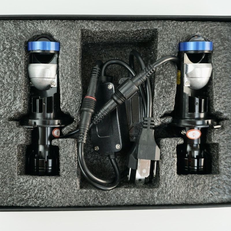 Đèn LED bi cầu mini P5 45W chân H4 12V, nhiệt màu 6000K - 12V. Lắp ôtô, xe máy. Bảo Hành 01 năm