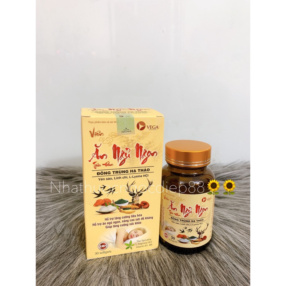 Viên Ăn Ngủ Ngon Tiên Đan Dưỡng tâm an thần - giúp ăn ngon ngủ ngon bồi bổ sức khỏe (Lọ 30 viên)