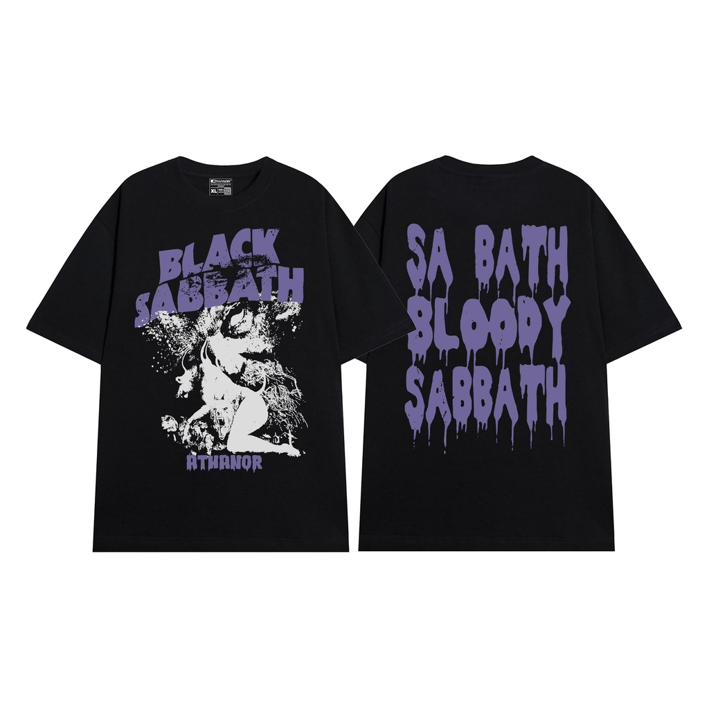 Áo phông ATHANOR form rộng tay lỡ chất liệu 100% cotton unisex mẫu Black Sabbath