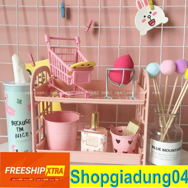 Kệ nhựa mini hai tầng❤️CAM KẾT CHẤT LƯỢNG❤️kệ mini để bàn