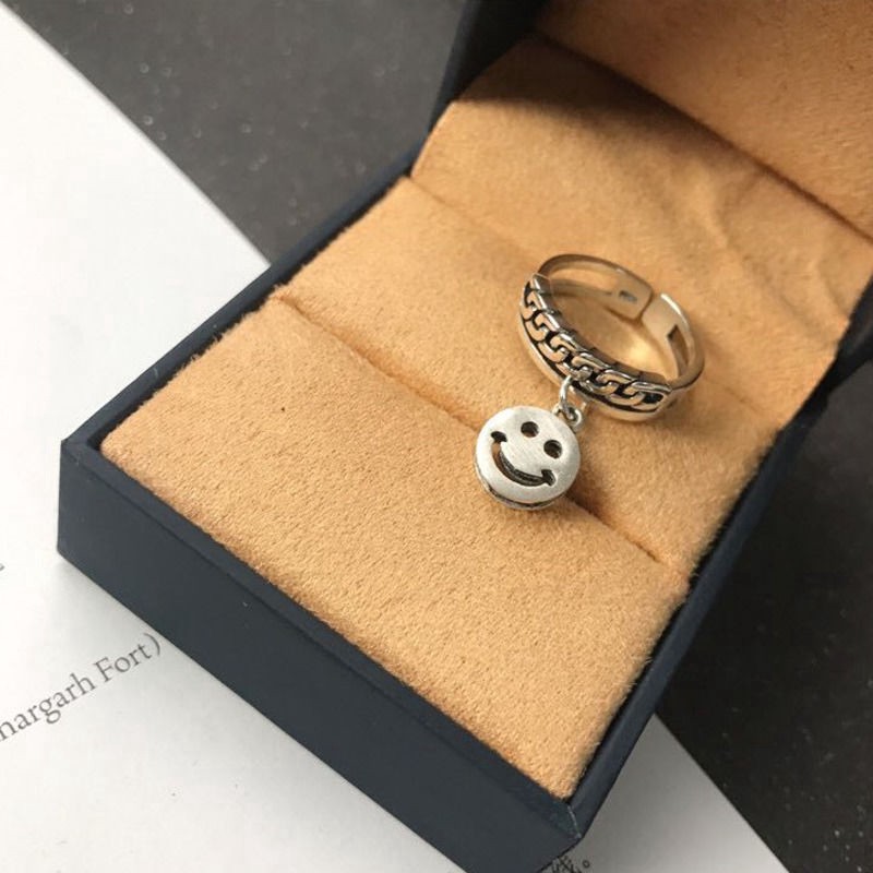 Nhẫn Hở Điều Chỉnh Được Họa Tiết Mặt Cười Thời Trang 23289