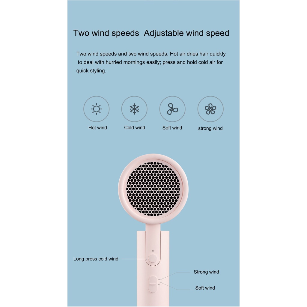 Máy sấy tóc Xiaomi H101 CMJ04LXW Negative ion portable hair dryer BH 6 THÁNG