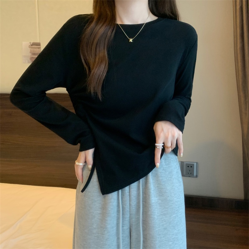 IELGY  Áo Thun Dài Tay Phối Dây Rút Thời Trang Dành Cho Nữ