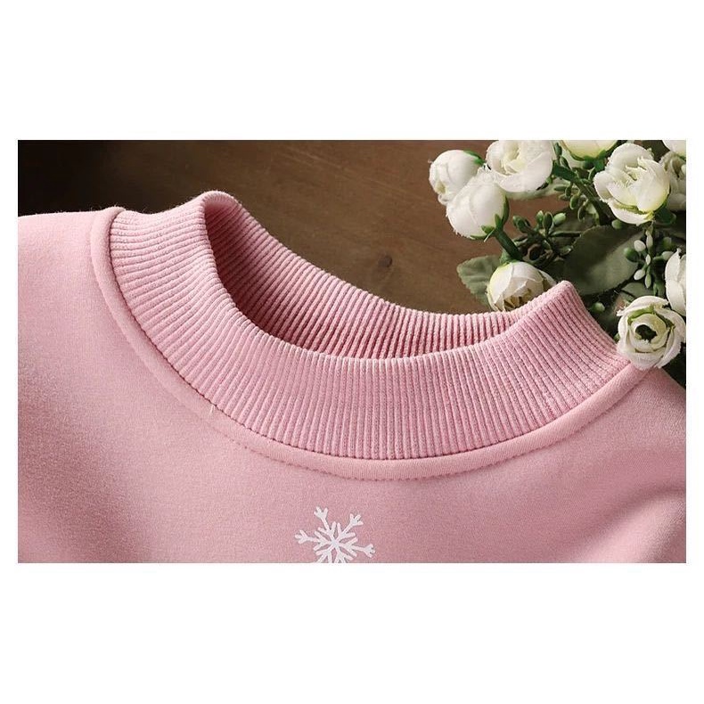 Áo Sweater Dày Tay Dài In Hình Mèo Hoạt Hình Thời Trang Thu Đông Dành Cho Bé Gái
