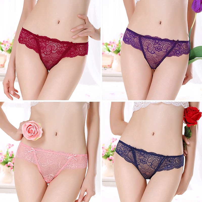 Lace G String Sexy Panties Women Underwear Seamless Low Waist Thong Comfortable Breathable Transparent Plus Size