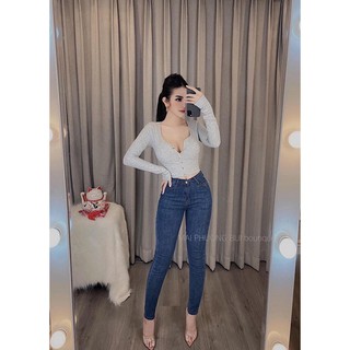 Quần bò jean cạp cao ( loại túi trước và không túi trước)