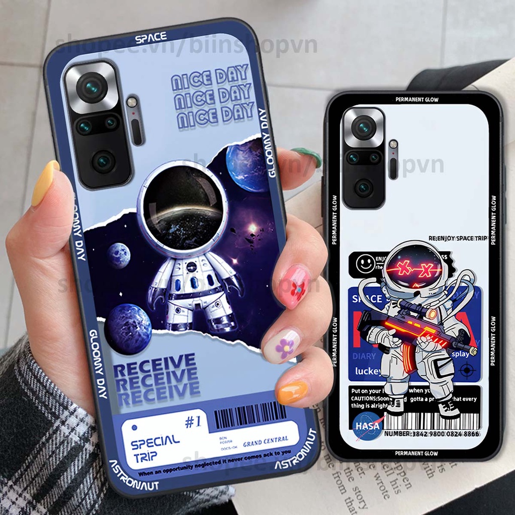 Ốp Xiaomi Redmi Note 10 / Note 10 Pro phi hành gia vũ trụ space.x siêu đẹp, thời trang