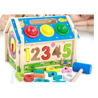 Đồ chơi giáo dục - ngôi nhà thả hình đập bóng bánh răng cho bé yêu
