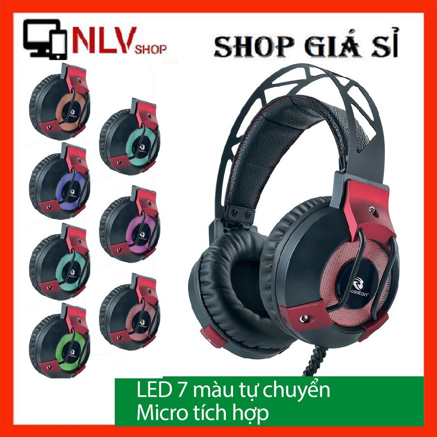 🎁Deal Hot🎁 Tai nghe chụp tai chuyên Game Bosston HS300 Led đa màu - Super Bass (Đen)