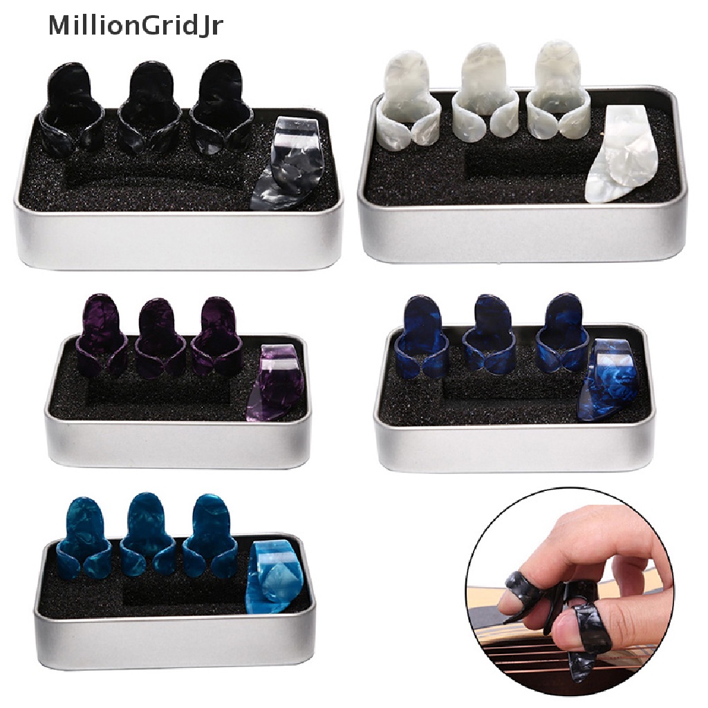 MLG 4pcs/set 1 Thumb + 3 Finger Guitar Picks Guitar Plectrums For Electric Guitar JR