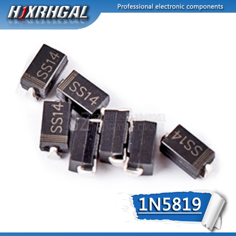 Set 100 Điốt Bán Dẫn 1n5819 ss14 Sma In5819 Smd 1a 40v Do-214Ac