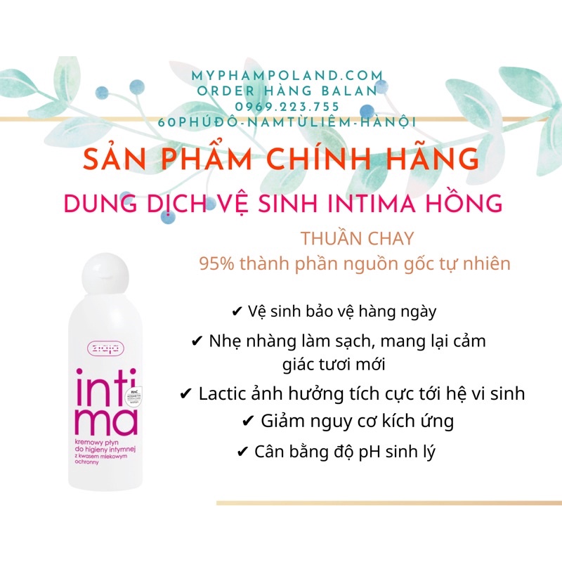 DUNG DỊCH VỆ SINH PHỤ NỮ INTIMA HỒNG