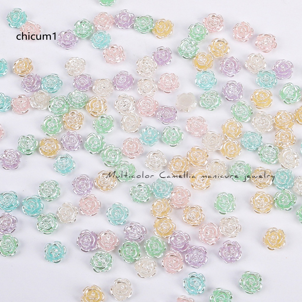 Set 50 Hoa Trà Nhiều Màu Trang Trí Móng Tay Nghệ Thuật