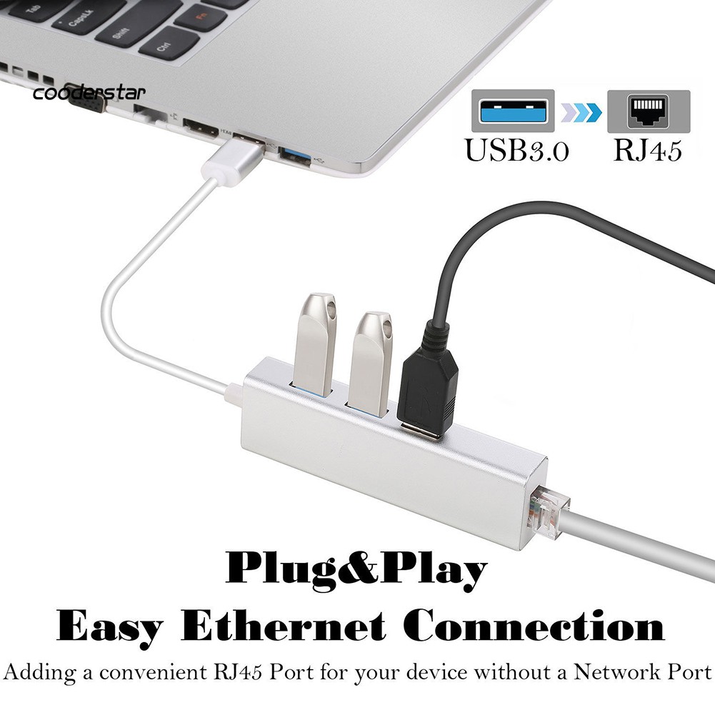 Bộ Chia 3 Cổng Usb 1000mbps Rj45 Cho Máy Tính