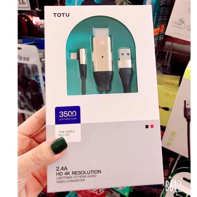 Cáp HDMI kết nối iPHONE với TV Hỗ trợ độ phân giải lên đến 4K CHÍNH HÃNG TOTU