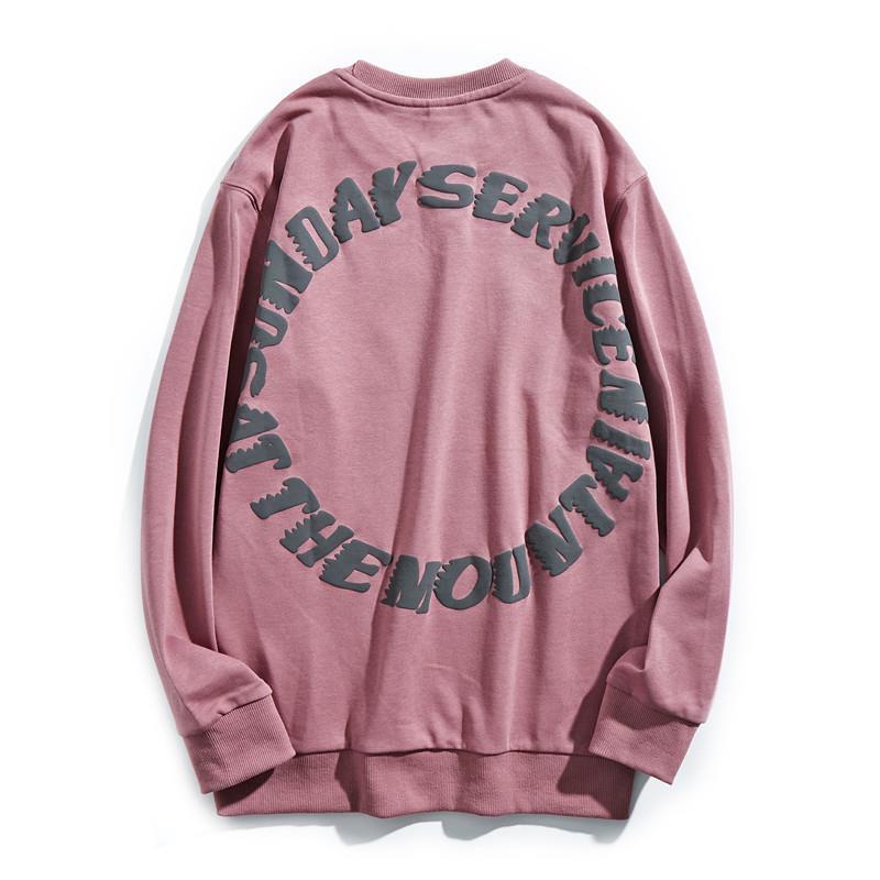 Áo sweater nam dáng rộng in chữ phong cách Âu Mỹ