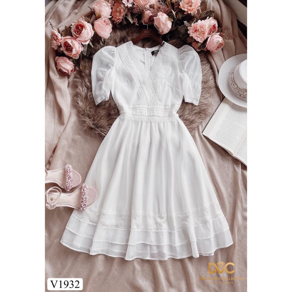 VÁY VOAN TRẮNG PHỐI REN - HÀNG THIẾT KẾ DVC | BigBuy360 - bigbuy360.vn